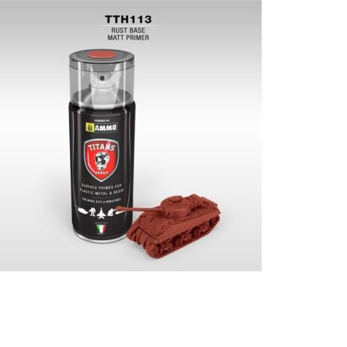 PRIMER RUST BASE opaco (base primer ruggine) – 400ml Spray per plastica, metallo e resina TITANS HOBBY TTH113