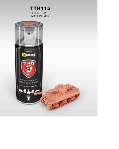 FLESH TONE MATT PRIMER (colore incarnato opaco) - 400ml Spray per plastica, metallo e resina TITANS HOBBY TTH115
