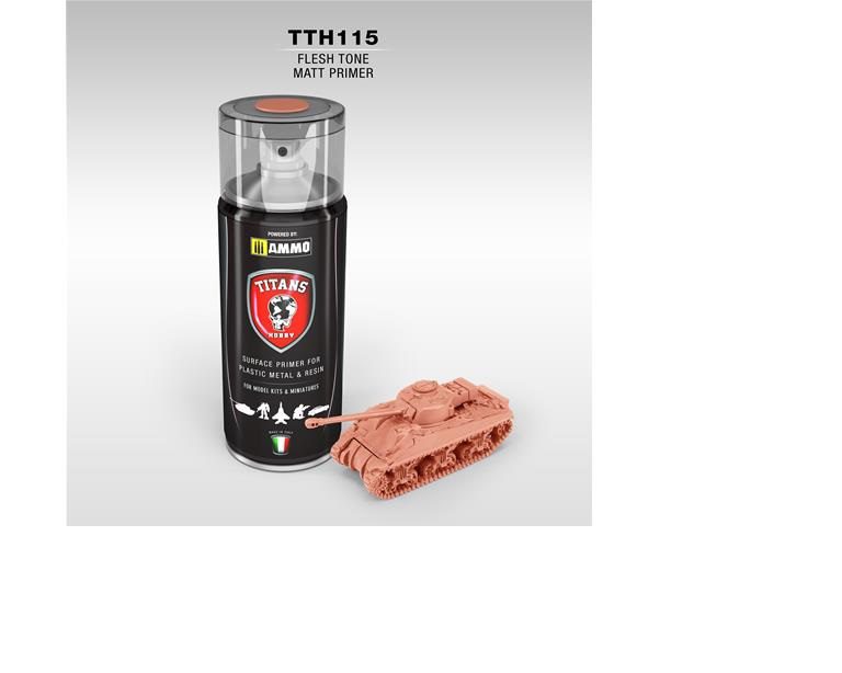 FLESH TONE MATT PRIMER (colore incarnato opaco) - 400ml Spray per plastica, metallo e resina TITANS HOBBY TTH115