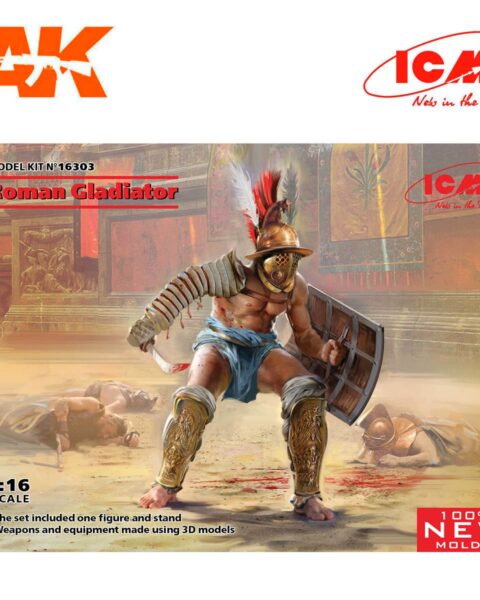 16303 ROMAN GLADIATOR (100% NUOVI STAMPI) scala 1:16 ICM