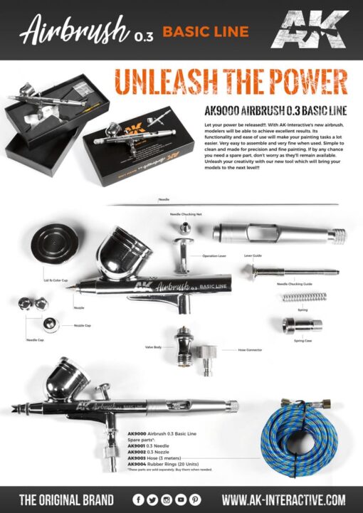 AK AIRBRUSH - LINEA BASIC 0.3 AK INTERACTIVE AK9000 - immagine 4