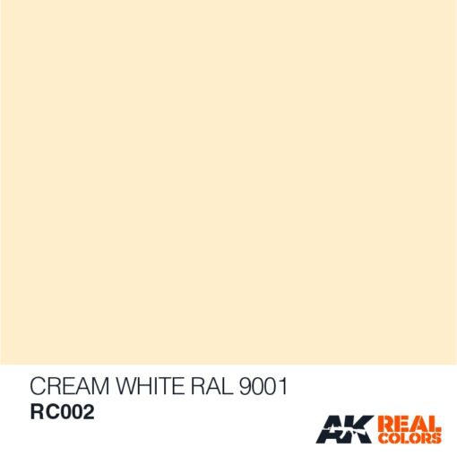 RC002 AK  INTERACTIVE  REAL COLORS BIANCO CREMA RAL9001 Vernice Acrilica per Modellismo Statico - immagine 2