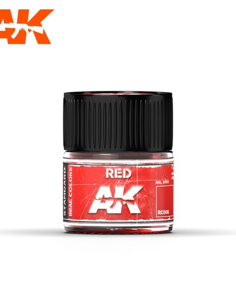 RC006 AK  INTERACTIVE  REAL COLORS ROSSO RAL3000 Vernice Acrilica per Modellismo Statico