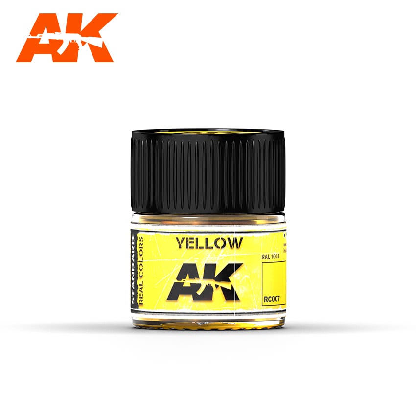 RC007 AK INTERACTIVE REAL COLORS GIALLO RAL1003 Vernice Acrilica per Modellismo Statico
