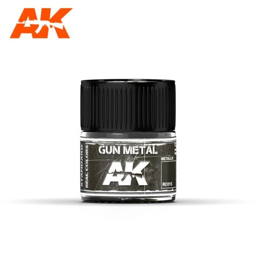 RC015 AK  INTERACTIVE  REAL COLORS GUN METAL (METALLIC) Vernice Acrilica per Modellismo Statico
