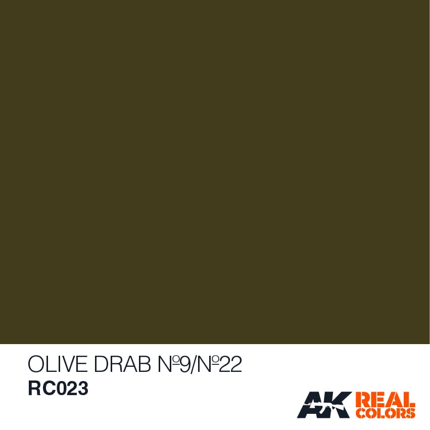 RC023 AK INTERACTIVE REAL COLORS Olive Drab No.9 / No.22 Vernice Acrilica per Modellismo Statico - immagine 2