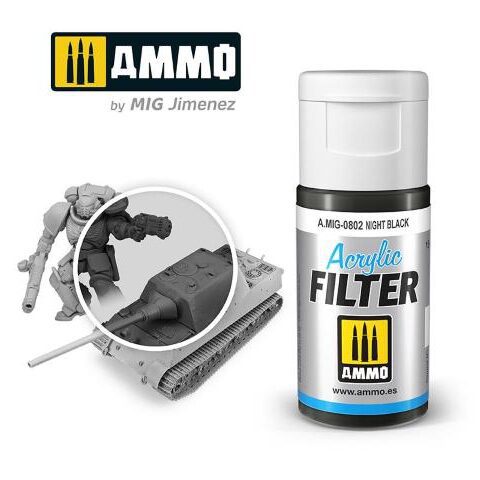 AMIG0802 ACRYLIC FILTER Night Black - filtro acrilico da 15ml AMMO MIG