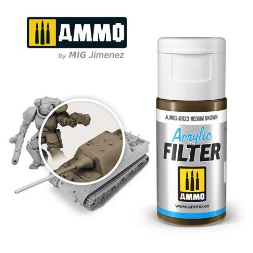 AMIG0823 ACRYLIC FILTER Medium Brown – filtro acrilico da 15ml AMMO MIG