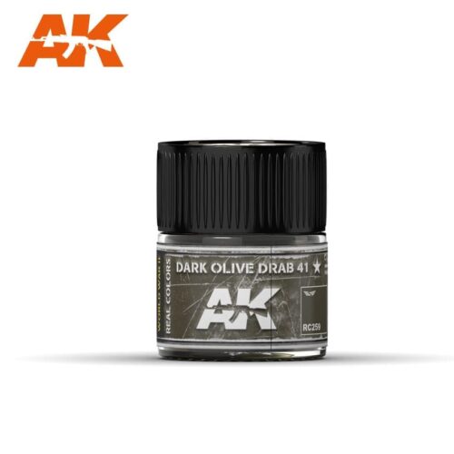 RC259 AK INTERACTIVE REAL COLORS DARK OLIVE DRAB 41 FS 33070 Vernice Acrilica per Modellismo Statico