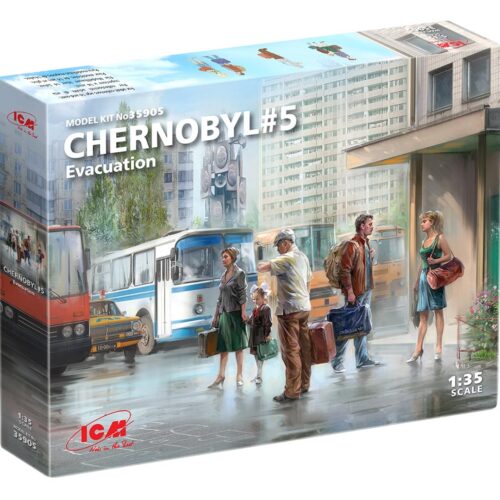 CHERNOBYL#5. EVACUATION (4 ADULTS, 1 CHILD AND LUGGAGE) (100% NEW MOLDS) Scala 1:35 ICM 35905