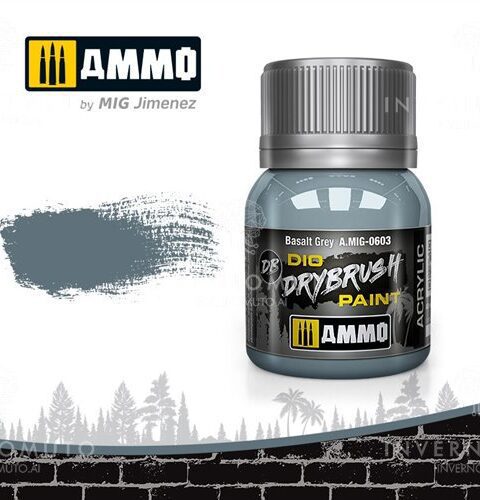 603 BASALT GREY Ammo Mig Drybrush Paint 40ml