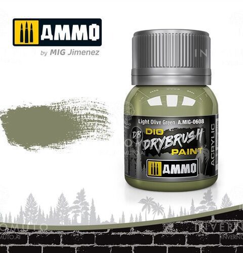 608 LIGHT OLIVE GREEN Ammo Mig Drybrush Paint 40ml