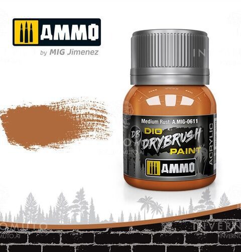 611 MEDIUM RUST Ammo Mig Drybrush Paint 40ml
