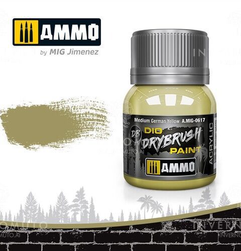617 MEDIUM GERMAN YELLOW Ammo Mig Drybrush Paint 40ml