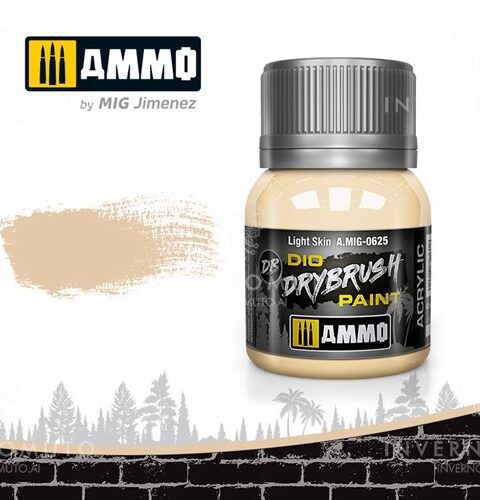 625 LIGHT SKIN Ammo Mig Drybrush Paint 40ml