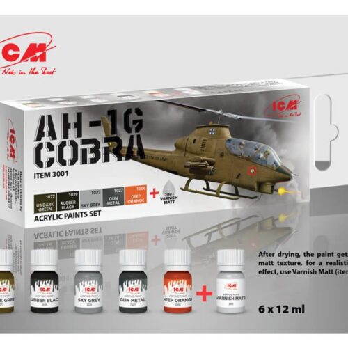 Paint set for AH-1G Cobra US Attack Helicopter ICM 3001