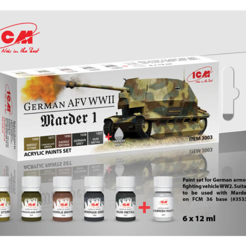Paint set for German AFV WWII and Marder I ICM 3003
