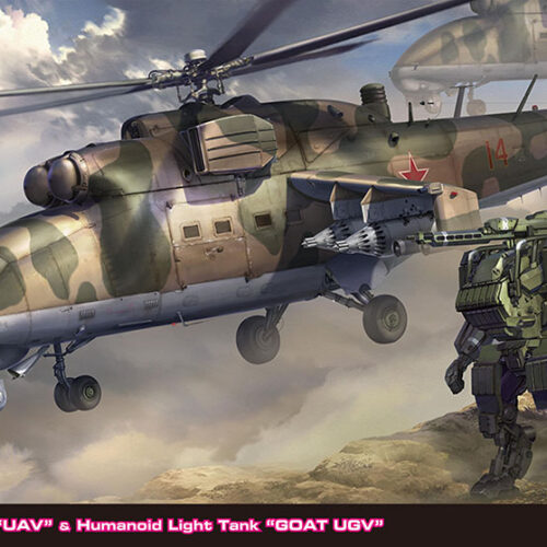 Mi-24 Hind “UAV” & Humanoid Light Tank “GOAT UGV” scala 1:72 Hasegawa 02368