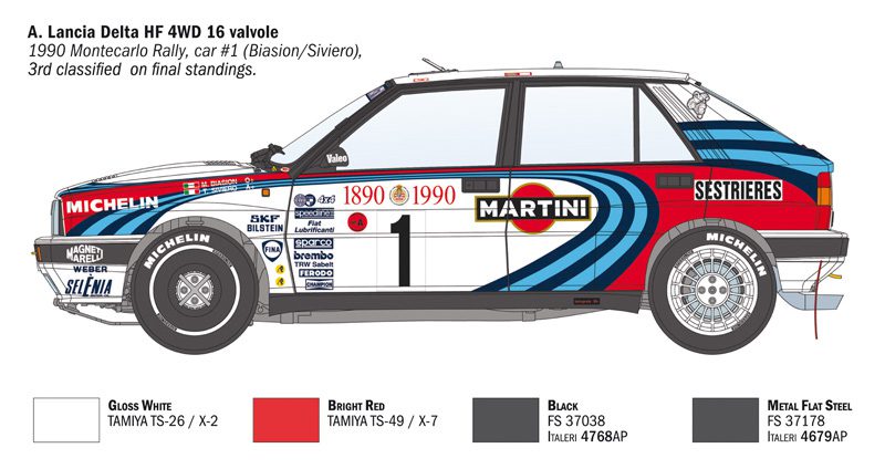 Lancia Delta HF integrale 16v scala 1:12 Italeri 4709 - immagine 3