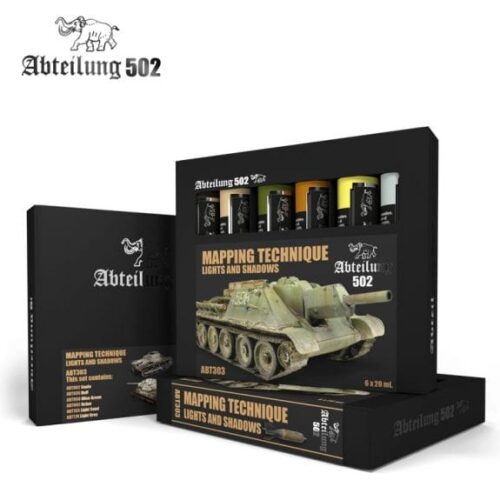 ABT303 Set di Colori ad OLIO MAPPING TECHNIQUE LIGHTS AND SHADOWS SET 6×20 ml. ABTEILUNG 502