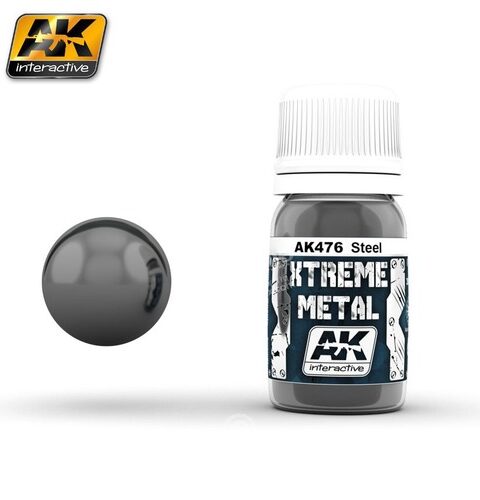AK476 Xtreme Metal STEEL 30 ml AK INTERACTIVE