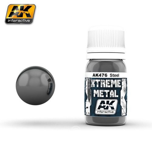 AK476 Xtreme Metal STEEL 30 ml AK INTERACTIVE