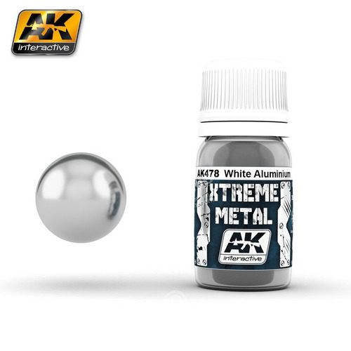 AK478 Xtreme Metal WHITE ALUMINIUM 30 ml AK INTERACTIVE