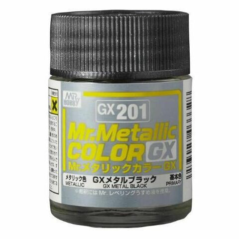 GX201 Gunze vernice smalto METAL BLACK 18ml Mr.Hobby colore modellismo
