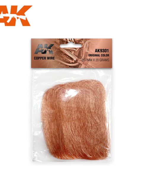 COPPER WIRE 0.07MM Ø X 20 GRAMS. ORIGINAL COLOR AK INTERACTIVE AK9301
