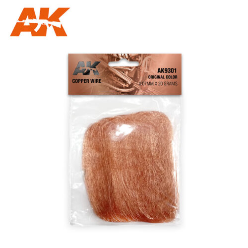 COPPER WIRE 0.07MM Ø X 20 GRAMS. ORIGINAL COLOR AK INTERACTIVE AK9301