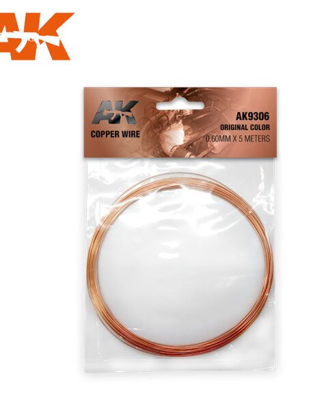 COPPER WIRE 0.60MM Ø X 5 METERS. ORIGINAL COLOR AK INTERACTIVE AK9306