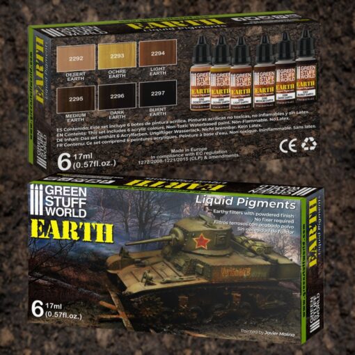 10128 LIQUID PIGMENTS SET - EARTH GREEN STUFF WORLD - immagine 3