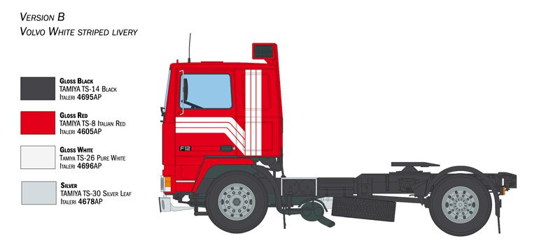 Volvo F12 Intercooler Low Roof with accessories scala 1:24 ITALERI 3957 - immagine 4
