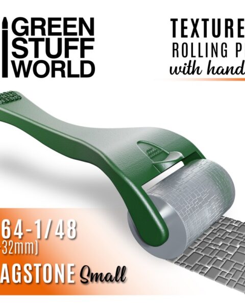 10492 GREEN STUFF WORLD: ROLLING PIN WITH HANDLE - FLAGSTONE SMALL