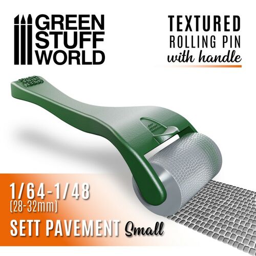 10495 GREEN STUFF WORLD: ROLLING PIN WITH HANDLE – SETT PAVEMENT SMALL