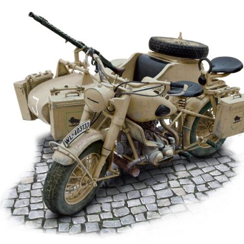 German Military Motorcycle with side car  scala 1:9  ITALERI 7403