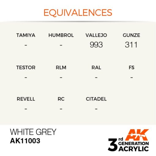 AK11003 3RD. BIANCO GRIGIO – STANDARD 17ml colore acrilico per modellismo - immagine 3