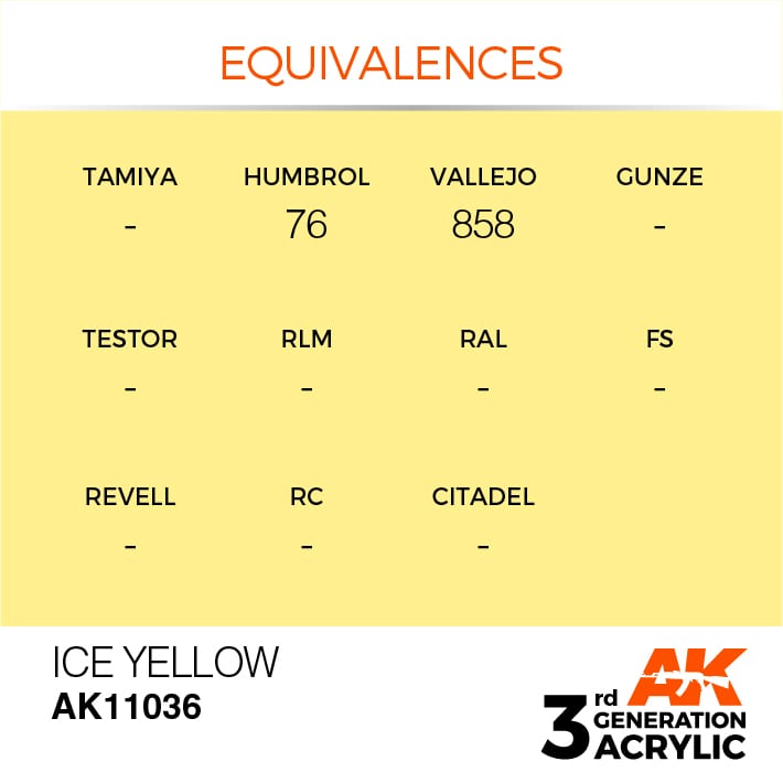AK11036 3RD. GIALLO GHIACCIO – STANDARD 17ml colore acrilico per modellismo - immagine 3