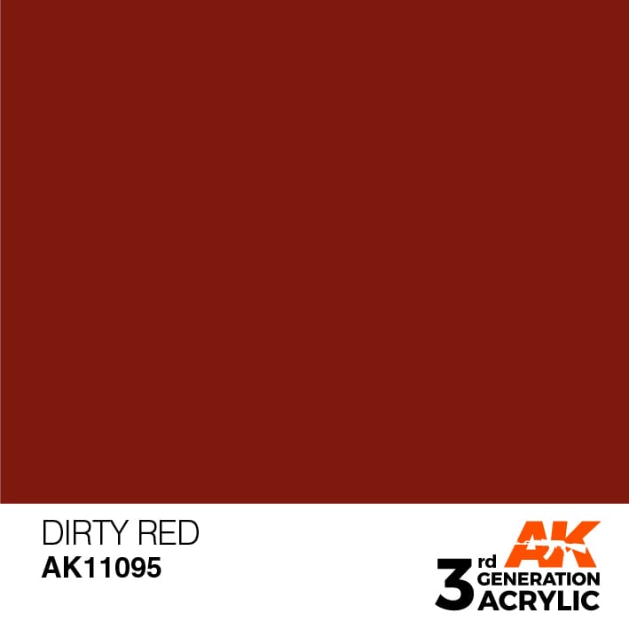 AK11095 3RD. ROSSO SPORCO – STANDARD 17ml colore acrilico per modellismo - immagine 2
