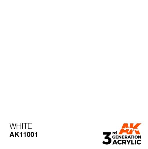AK11001 3RD. BIANCO INTENSO OPACO F.S.37925 17ml colore acrilico per modellismo - immagine 2