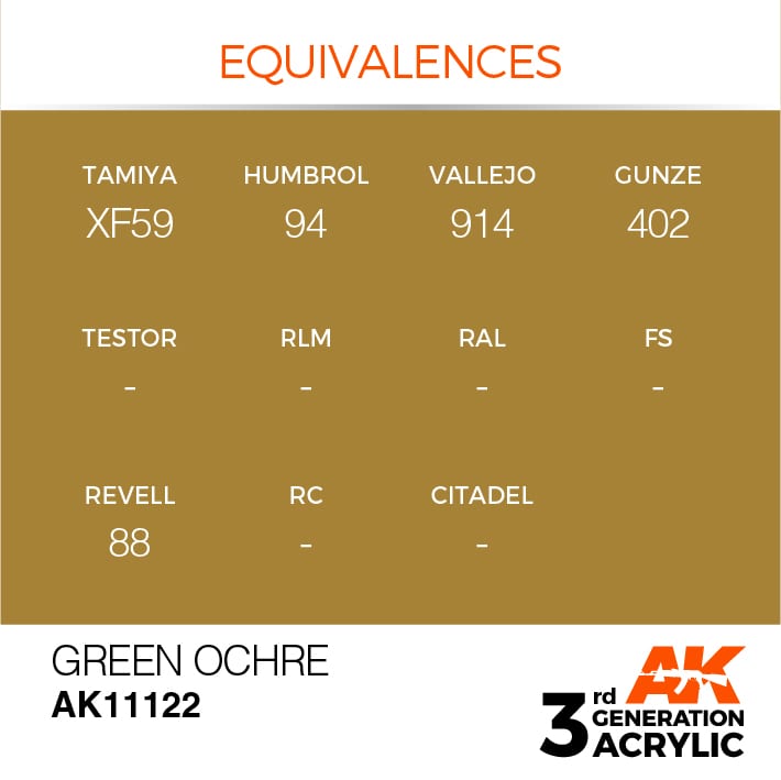 AK11122 3RD. OCRA VERDE – STANDARD 17ml colore acrilico per modellismo - immagine 3
