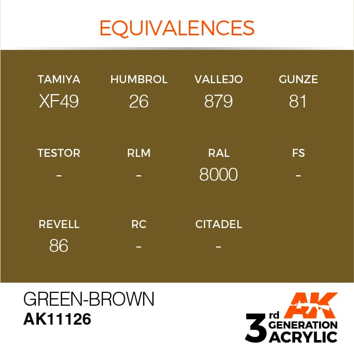 AK11126 3RD. VERDE-MARRONE – STANDARD 17ml colore acrilico per modellismo - immagine 3
