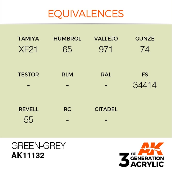 AK11132 3RD. VERDE-GRIGIO – STANDARD F.S. 34414 17ml colore acrilico per modellismo - immagine 3