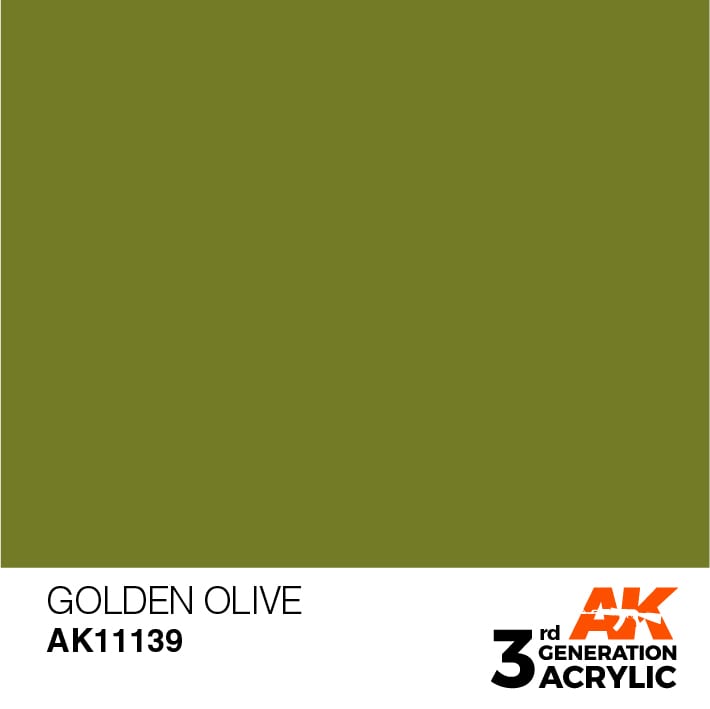 AK11139 3RD. OLIVA D'ORO – STANDARD 17ml colore acrilico per modellismo - immagine 2
