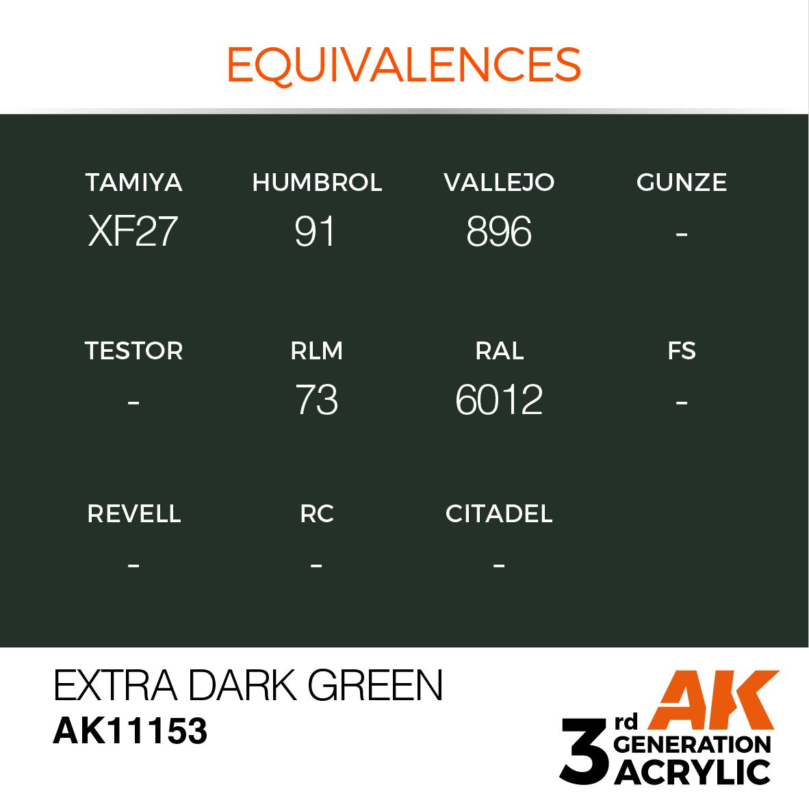 AK11153 3RD. VERDE EXTRA SCURO – STANDARD 17ml colore acrilico per modellismo - immagine 3