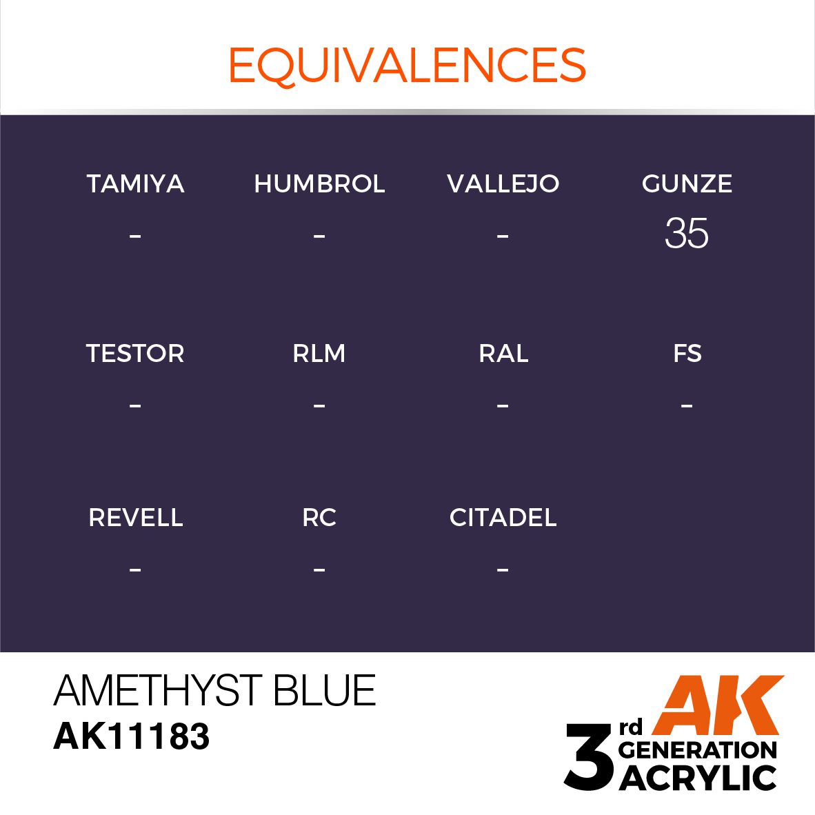 AK11183 3RD. BLU AMETISTA – STANDARD 17ml colore acrilico per modellismo - immagine 3