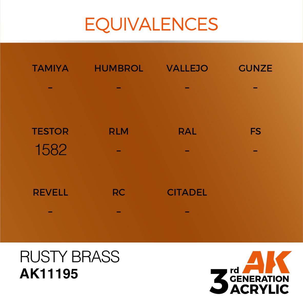 AK11195 3RD. OTTONE RUGGINE – METALLIZZATO 17ml colore acrilico per modellismo - immagine 3