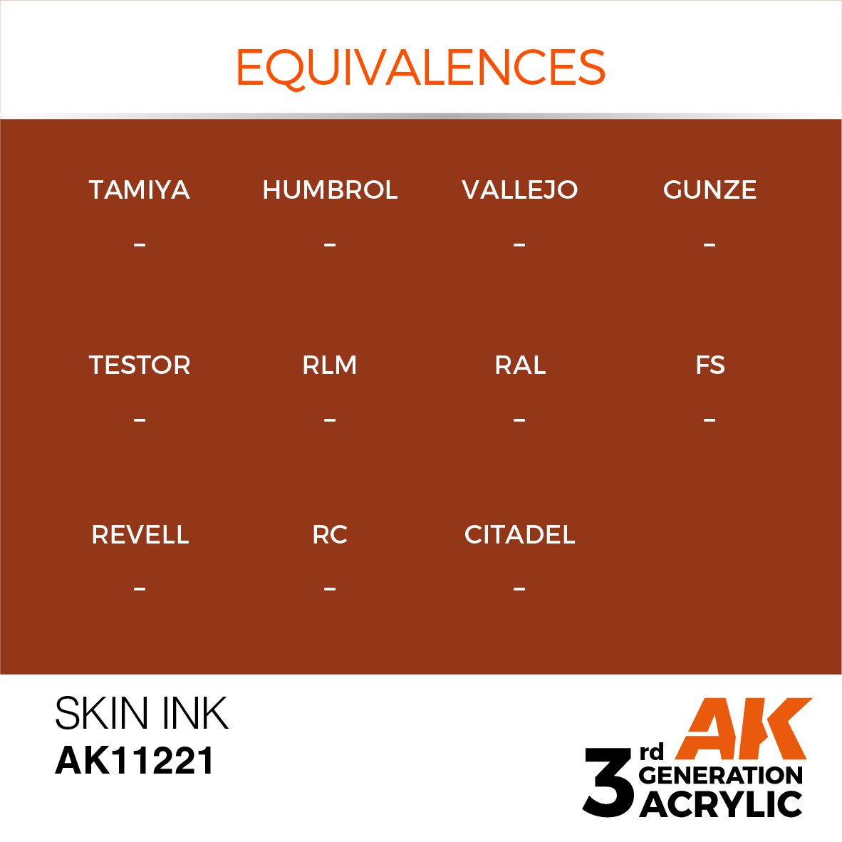 AK11221 3RD. PELLE – INCHIOSTRO 17ml colore acrilico per modellismo - immagine 3