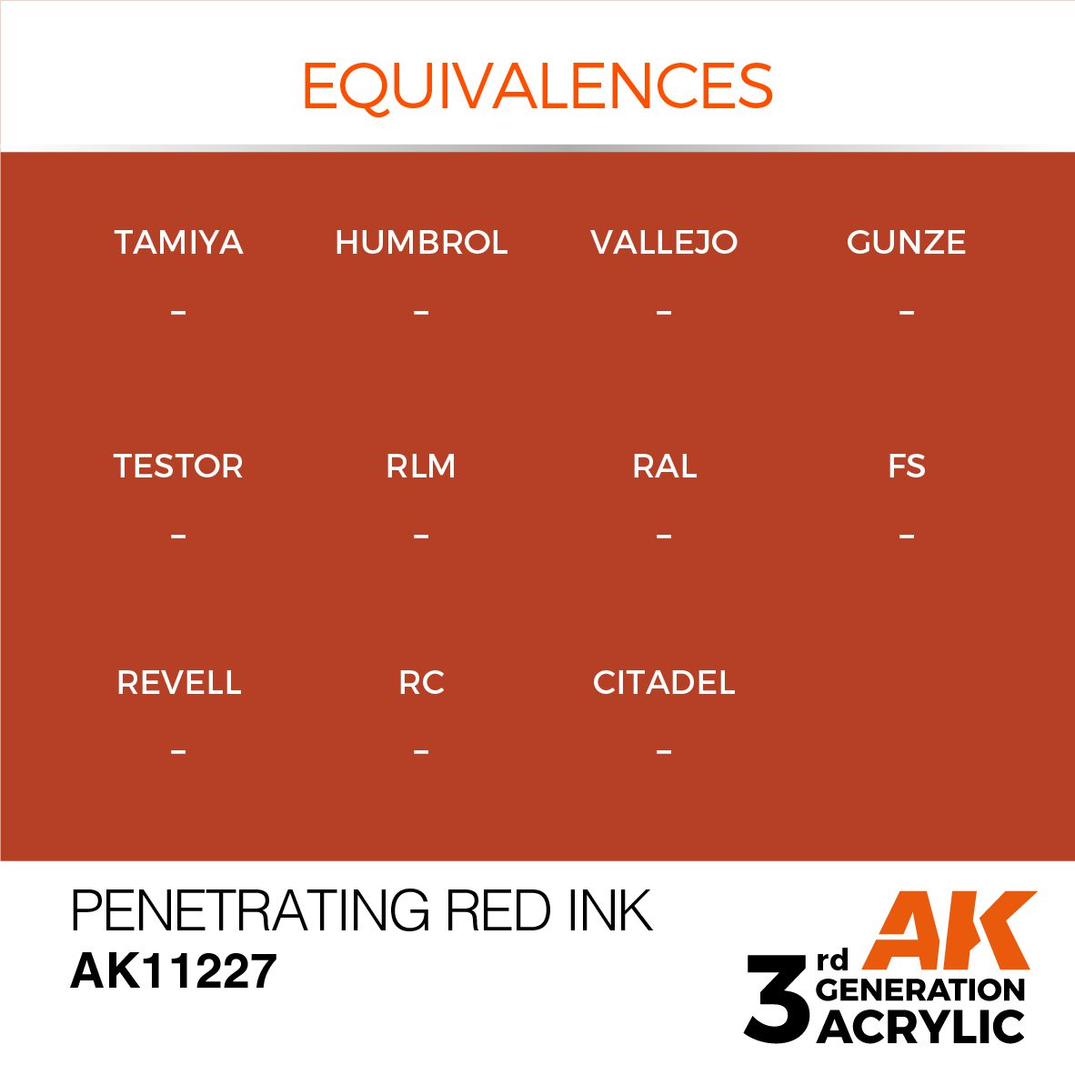 AK11227 3RD. ROSSO PENETRANTE – INCHIOSTRO 17ml colore acrilico per modellismo - immagine 3
