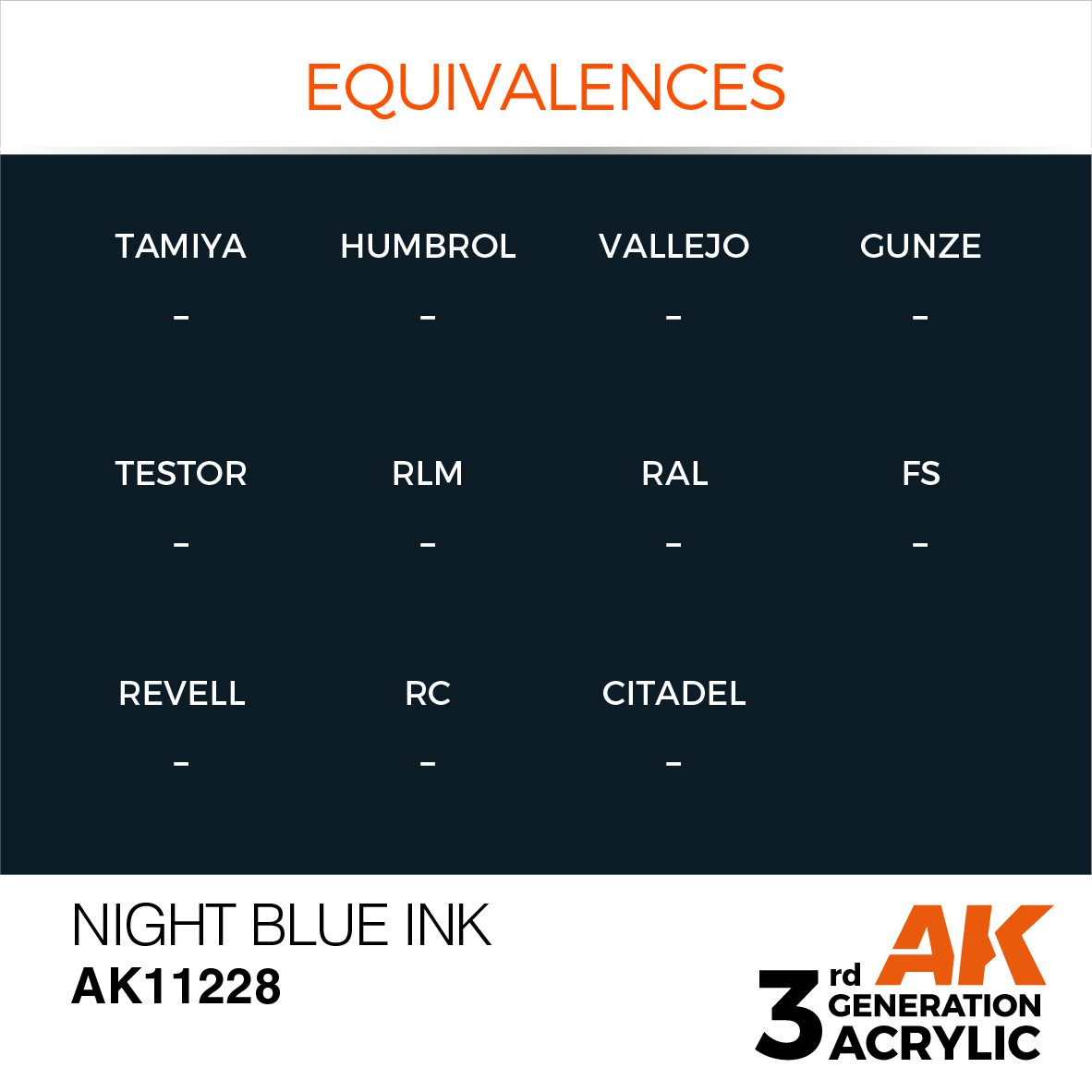 AK11228 3RD. BLU NOTTE – INCHIOSTRO 17ml colore acrilico per modellismo - immagine 3